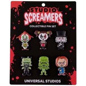 Universal Studios 2021 Halloween Horror Night Studio Screamers Collectible Pins.